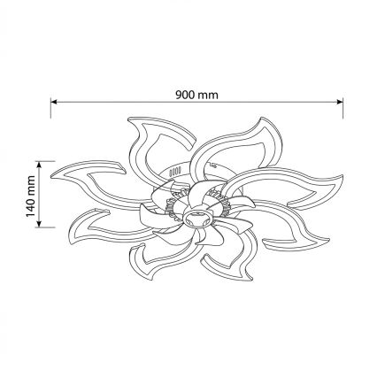 Brilagi - Ventilator de tavan LED dimmabil/44W/230V Ø 90 cm alb + telecomandă