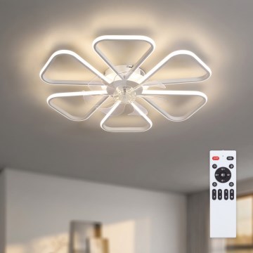 Brilagi - Ventilator de tavan cu lumină LED reglabilă LED/38W/230V 3000-6500K pr. 76 cm alb + telecomandă