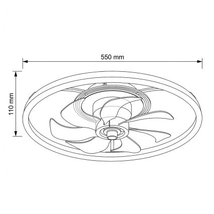 Brilagi - Ventilator de tavan cu LED dimabil, 66W/230V, 3000-6500K, Ø 55 cm, alb/auriu + telecomandă