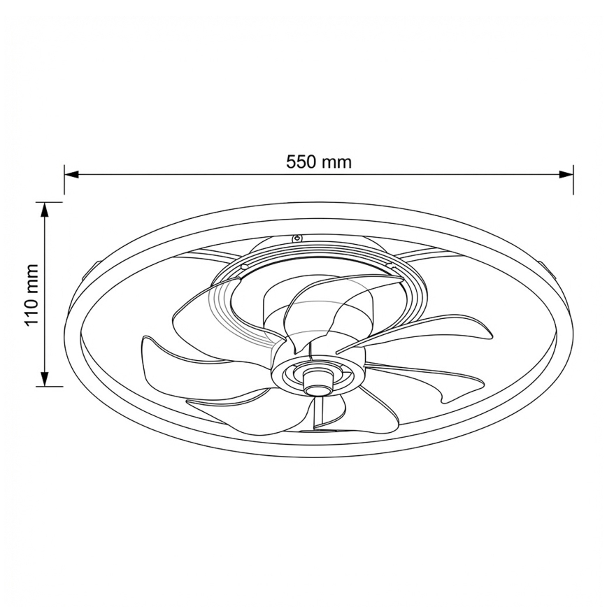Brilagi - Ventilator de tavan cu LED dimabil, 66W/230V, 3000-6500K, Ø 55 cm, alb/auriu + telecomandă