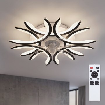 Brilagi - Ventilator de tavan dimabil LED/70W/230V 3000-6500K Ø 76 cm negru + telecomandă