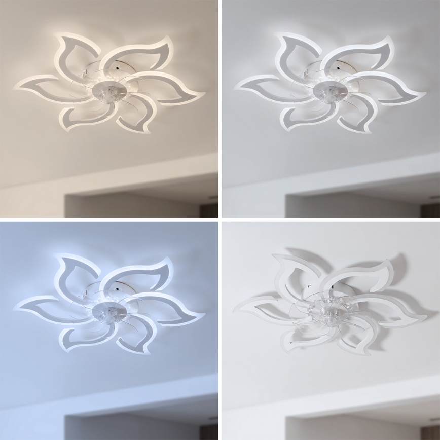 Brilagi - Ventilator de tavan LED dimerizabil/34W/230V 3000-6500K Ø 83 cm alb + telecomandă