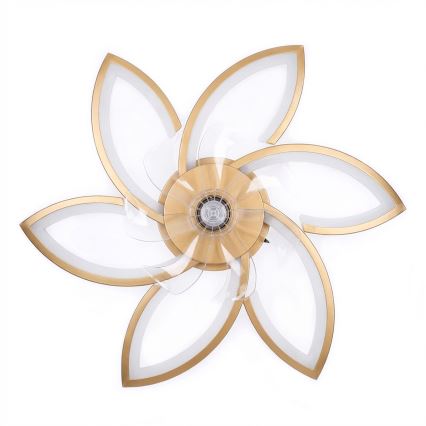 Brilagi - Ventilator de tavan LED dimabil 34W/230V, Ø 78 cm, auriu + telecomandă