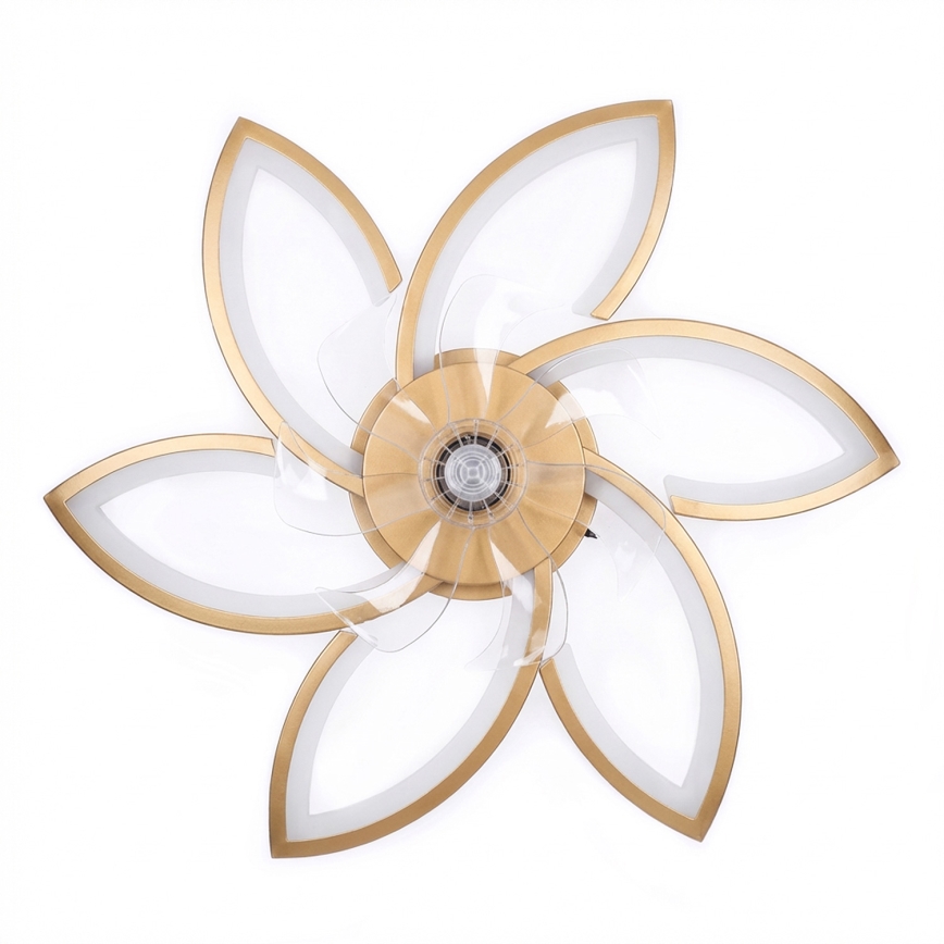 Brilagi - Ventilator de tavan LED dimabil 34W/230V, Ø 78 cm, auriu + telecomandă