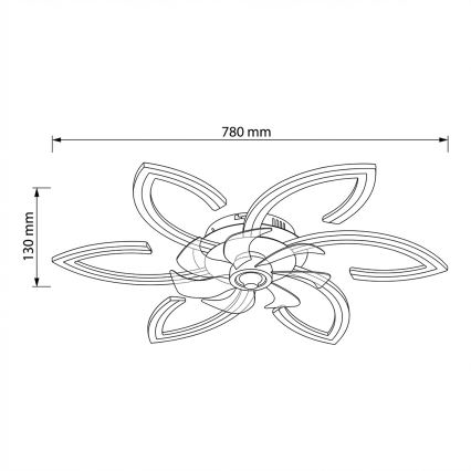 Brilagi - Ventilator de tavan LED dimabil 34W/230V, Ø 78 cm, auriu + telecomandă