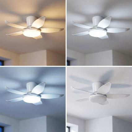 Brilagi - Ventilator de tavan LED cu reglare a luminozității, 32W/230V, 3000-6500K, diametru 95 cm, alb + telecomandă
