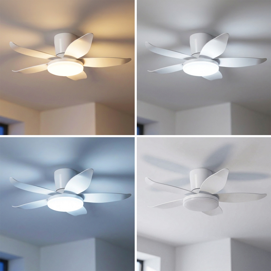 Brilagi - Ventilator de tavan LED cu reglare a luminozității, 32W/230V, 3000-6500K, diametru 95 cm, alb + telecomandă