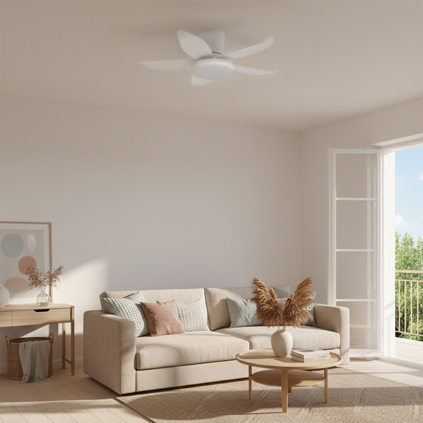 Brilagi - Ventilator de tavan LED cu reglare a luminozității, 32W/230V, 3000-6500K, diametru 95 cm, alb + telecomandă
