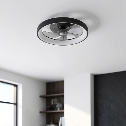 Brilagi - Ventilator de tavan LED dimabil, 34 W, 230 V, 3000-6500 K, Ø 50 cm, negru + telecomandă
