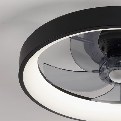 Brilagi - Ventilator de tavan LED dimabil, 34 W, 230 V, 3000-6500 K, Ø 50 cm, negru + telecomandă