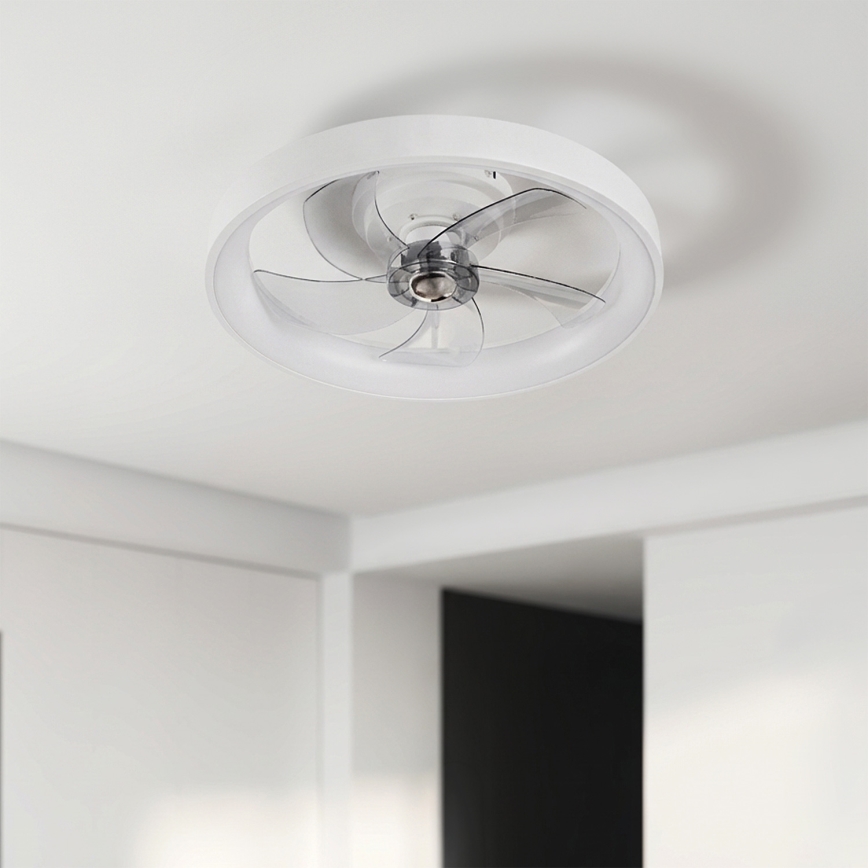 Brilagi - Ventilator de tavan cu LED dimabil, 34W/230V, 3000-6500K, Ø 50 cm, alb + telecomandă