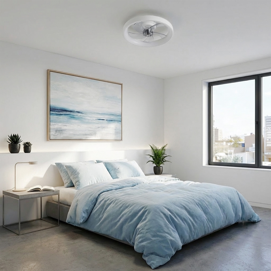 Brilagi - Ventilator de tavan cu LED dimabil, 34W/230V, 3000-6500K, Ø 50 cm, alb + telecomandă