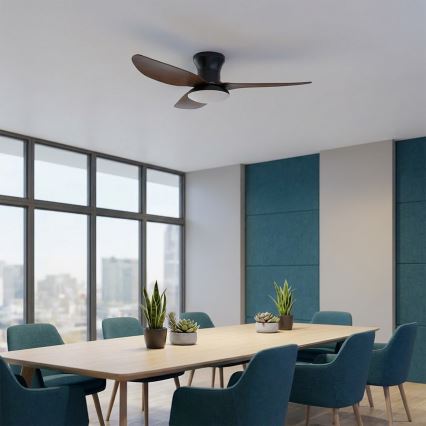 Brilagi - Ventilator de tavan LED reglabil, 38W/230V, 100 cm, negru/maro + telecomandă