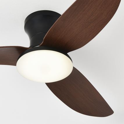 Brilagi - Ventilator de tavan LED reglabil, 38W/230V, 100 cm, negru/maro + telecomandă