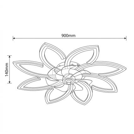 Brilagi - Ventilator de tavan cu LED dimabil/43W/230V 3000-6500K Ø 90 cm alb + telecomandă