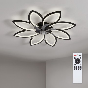 Brilagi - Ventilator de tavan LED dimabil, 43W/230V, Ø 90 cm, negru, cu telecomandă