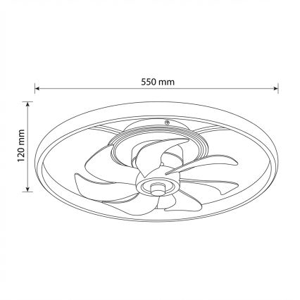 Brilagi - Ventilator de tavan LED dimabil, 66 W, 230 V, 3000-6500 K, Ø 55 cm, alb/auriu, cu telecomandă