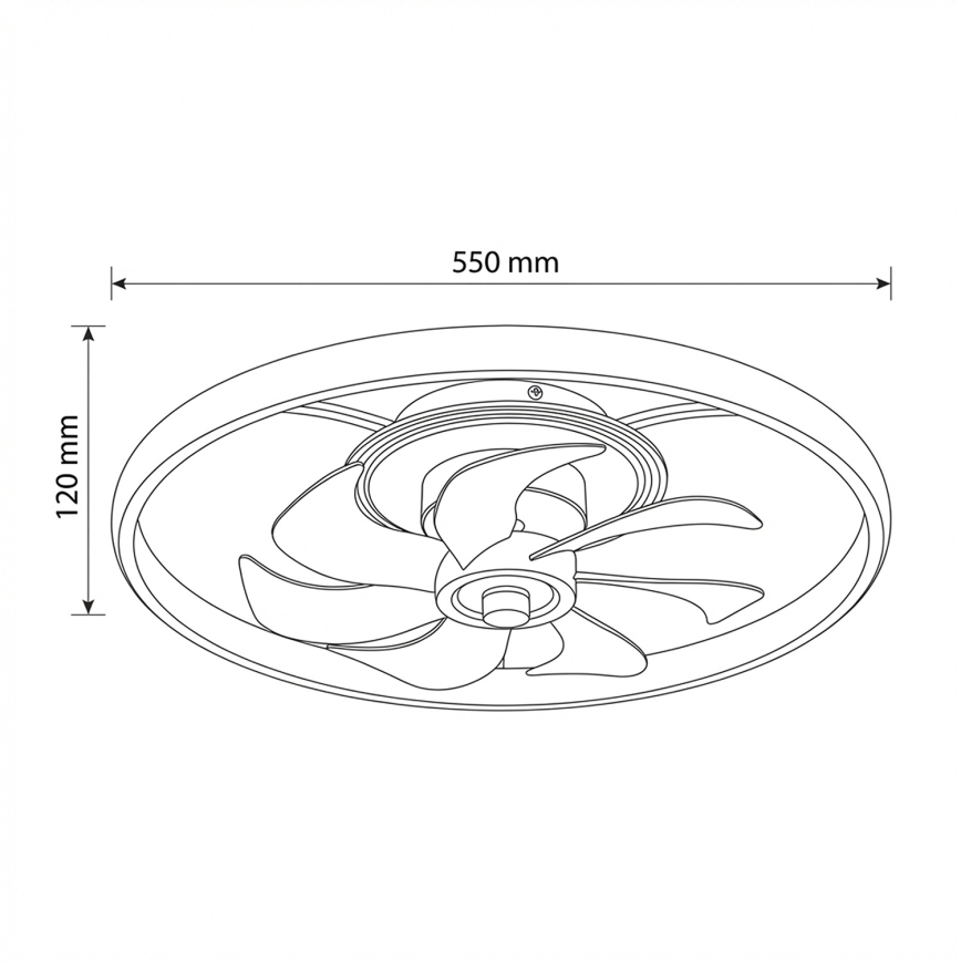 Brilagi - Ventilator de tavan LED dimabil, 66 W, 230 V, 3000-6500 K, Ø 55 cm, alb/auriu, cu telecomandă