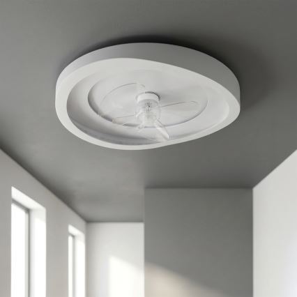 Brilagi - Ventilator de tavan cu LED dimabil, 80 W, 230 V, Ø 50 cm, alb, cu telecomandă