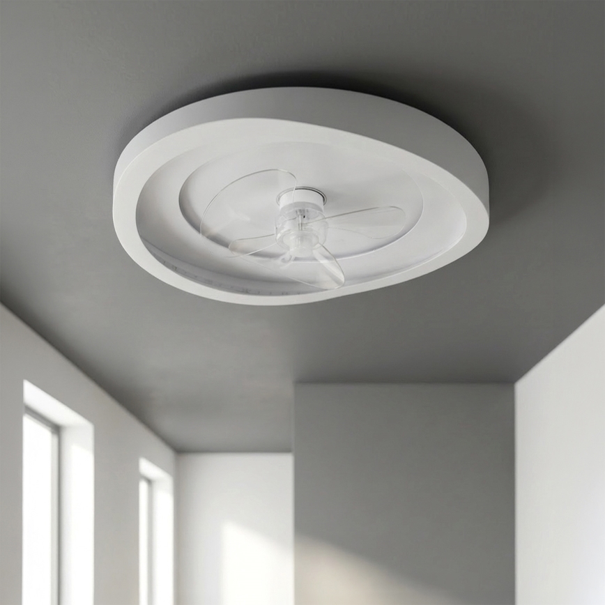 Brilagi - Ventilator de tavan cu LED dimabil, 80 W, 230 V, Ø 50 cm, alb, cu telecomandă