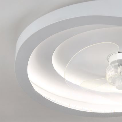 Brilagi - Ventilator de tavan cu LED dimabil, 80 W, 230 V, Ø 50 cm, alb, cu telecomandă
