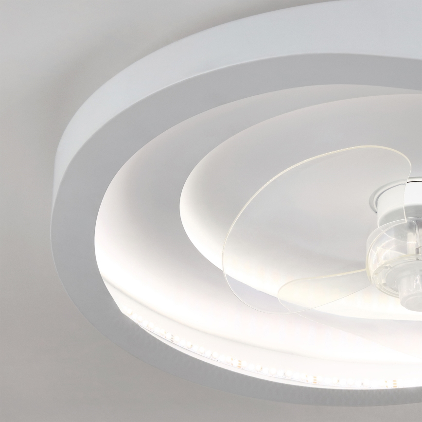 Brilagi - Ventilator de tavan cu LED dimabil, 80 W, 230 V, Ø 50 cm, alb, cu telecomandă