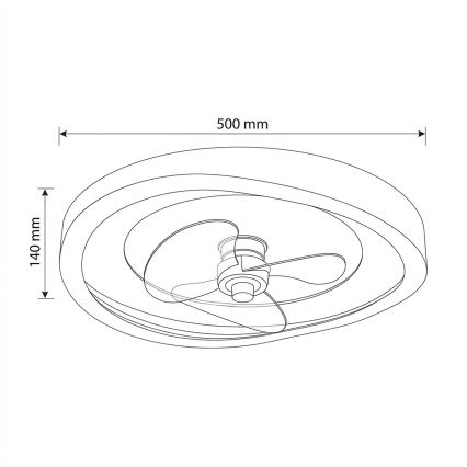 Brilagi - Ventilator de tavan cu LED dimabil, 80 W, 230 V, Ø 50 cm, alb, cu telecomandă