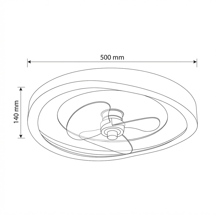 Brilagi - Ventilator de tavan cu LED dimabil, 80 W, 230 V, Ø 50 cm, alb, cu telecomandă