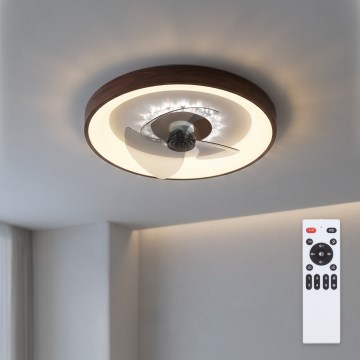 Brilagi - Ventilator de tavan LED dimabil LED/34W/230V 3000-6500K Ø 46 cm maro + telecomandă