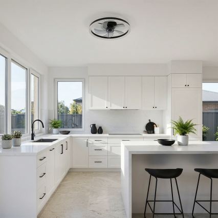 Brilagi - Ventilator de tavan cu LED reglabil, 62W, 230V, Ø 50 cm, negru, cu telecomandă