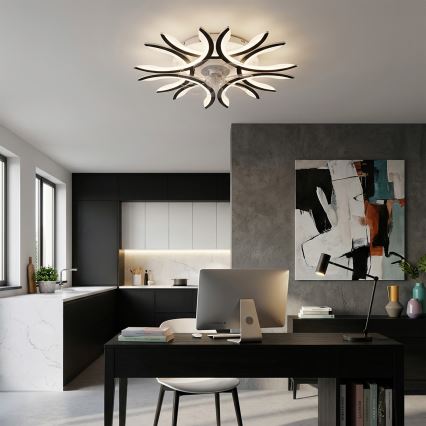 Brilagi - Ventilator de tavan dimabil LED/70W/230V 3000-6500K Ø 76 cm negru + telecomandă
