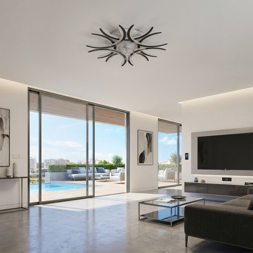 Brilagi - Ventilator de tavan dimabil LED/70W/230V 3000-6500K Ø 76 cm negru + telecomandă