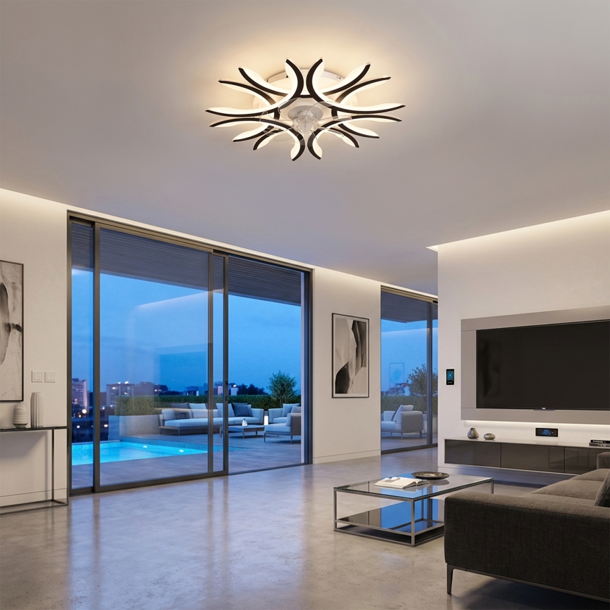 Brilagi - Ventilator de tavan dimabil LED/70W/230V 3000-6500K Ø 76 cm negru + telecomandă