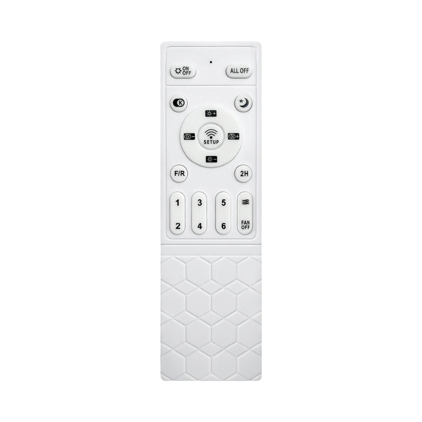 Brilagi - Ventilator de tavan cu LED dimabil/34W/230V 132 cm alb/maro + telecomandă