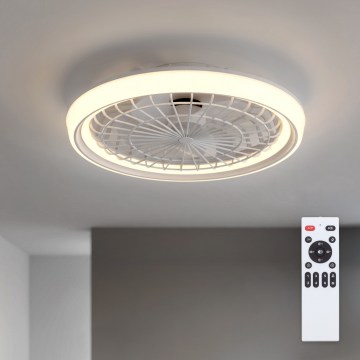 Brilagi - Ventilator de tavan LED dimmabil, 40W, 230V, 3000-6500K, Ø 48 cm, alb, cu telecomandă