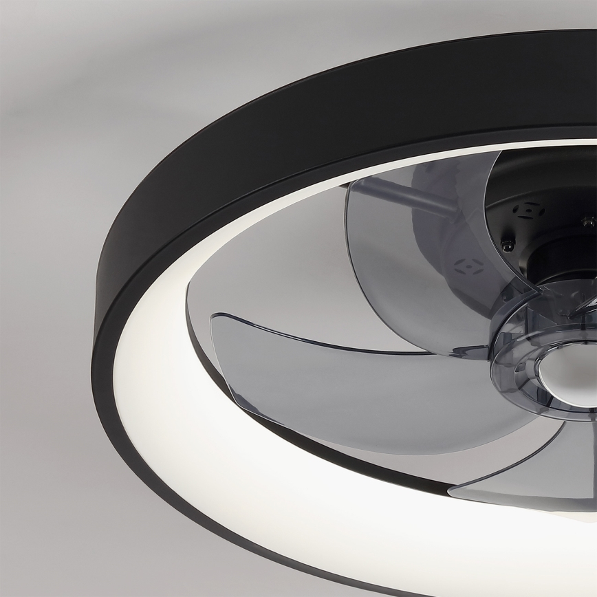 Brilagi - Ventilator de tavan LED dimabil, 34 W, 230 V, Ø 50 cm, negru + telecomandă