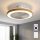 Brilagi - Ventilator de tavan LED reglabil, 38W/230V, 3000-6500K, Ø 50 cm, alb/maro + telecomandă