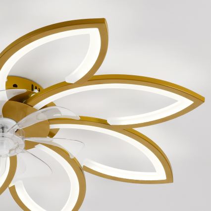 Brilagi - Ventilator de tavan LED reglabil LED/43W/230V 3000-6500K diametru 90 cm auriu + telecomandă