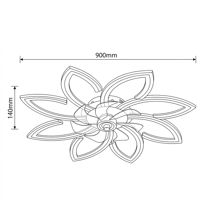 Brilagi - Ventilator de tavan LED reglabil LED/43W/230V 3000-6500K diametru 90 cm auriu + telecomandă