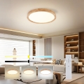 Brilagi WOODROUND Plafonieră LED dimabilă, 30W/230V, 3000-6000K, Ø 40 cm, lemn, CRI 90 + telecomandă