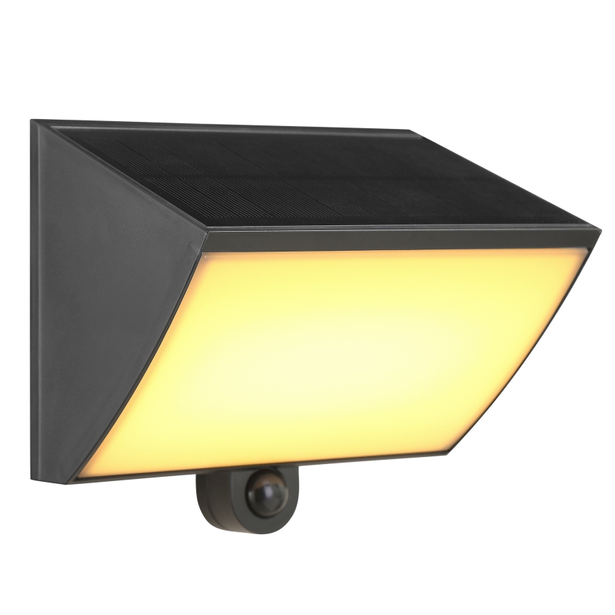 Brilliant - Aplica LED solară de perete cu senzor SIERRA LED/6W/3,7V 2700/4000/6500K 2000 mAh IP54 negru