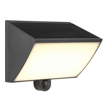 Brilliant - Aplica LED solară de perete cu senzor SIERRA LED/6W/3,7V 2700/4000/6500K 2000 mAh IP54 negru