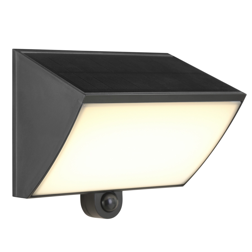 Brilliant - Aplica LED solară de perete cu senzor SIERRA LED/6W/3,7V 2700/4000/6500K 2000 mAh IP54 negru