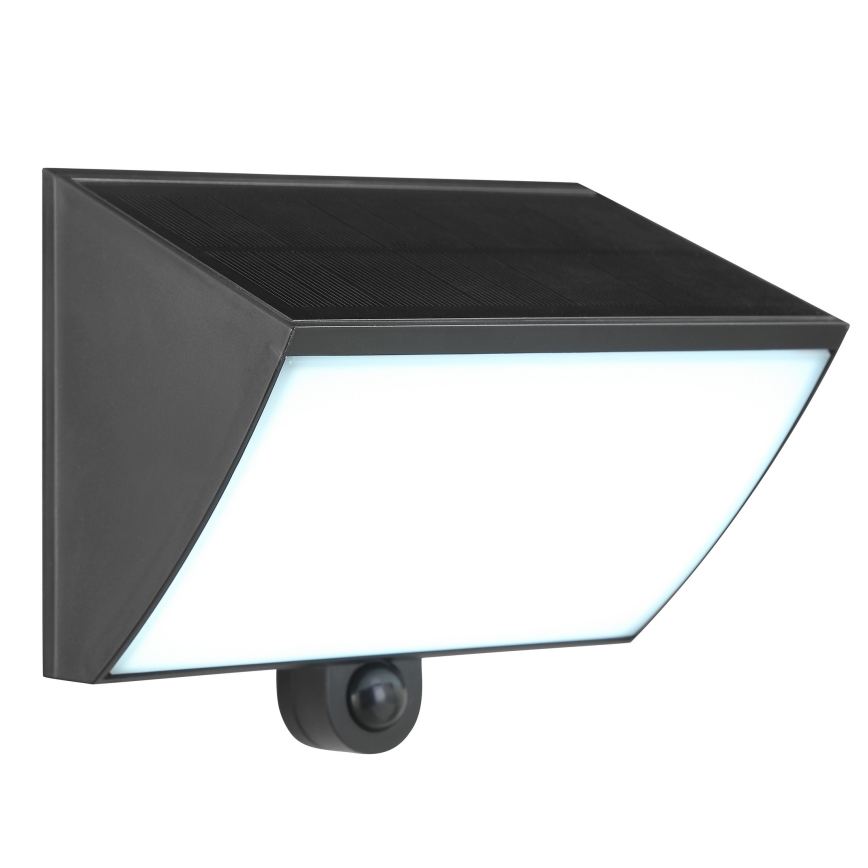 Brilliant - Aplica LED solară de perete cu senzor SIERRA LED/6W/3,7V 2700/4000/6500K 2000 mAh IP54 negru