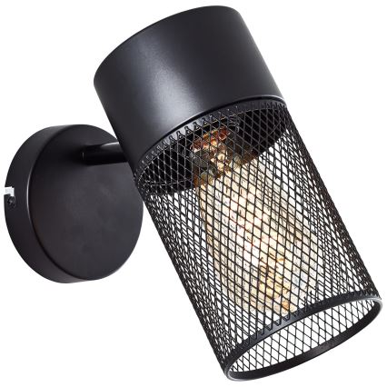 Brilliant - Aplica spot de perete KAMOLO 1xE27/40W/230V neagră