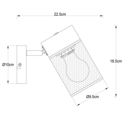 Brilliant - Aplica spot de perete KAMOLO 1xE27/40W/230V neagră