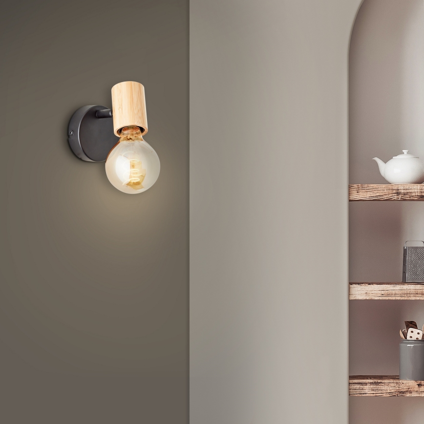 Brilliant - Aplica spot de perete KERRY 1xE27/40W/230V bambus
