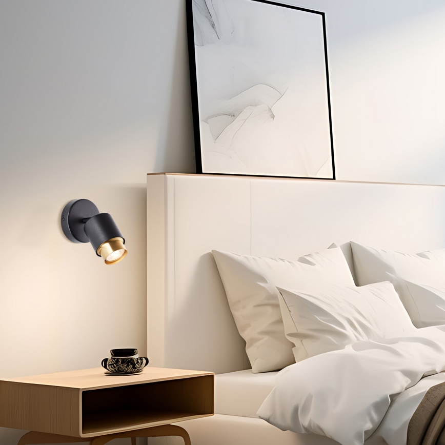 Brilliant - Aplică spot LED de perete COVELO 1xGU10/5W/230V negru/auriu