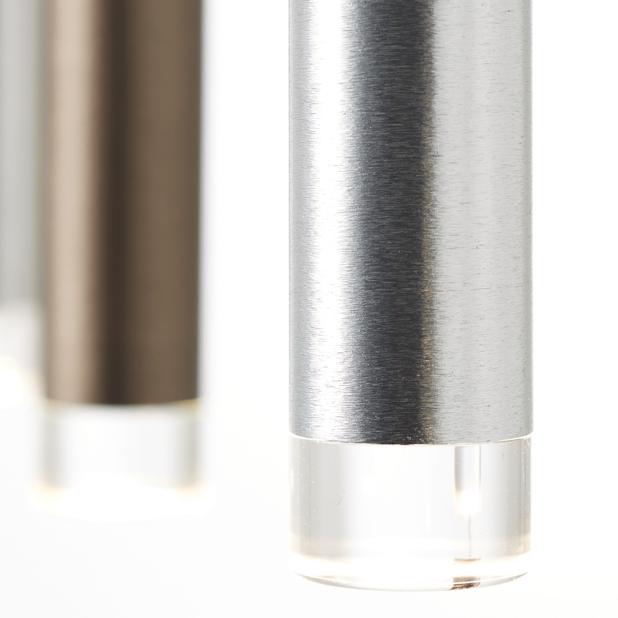 Brilliant CEMBALO - Lustră LED dimabilă pe cablu, 60W/230V, crom mat/negru/maro