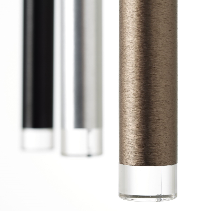 Brilliant CEMBALO - Lustră LED dimabilă pe cablu, 60W/230V, crom mat/negru/maro